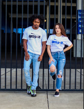 Load image into Gallery viewer, OG RucciL👀K T-shirt &quot;Positive Vibes Only&quot; - White/Blue
